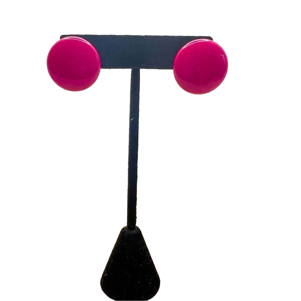 🍭6/$30 Pink/Fuschia button post earrings